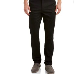 George Men's and Big Men’s Premium Straight Leg Black Pants Size 32X32